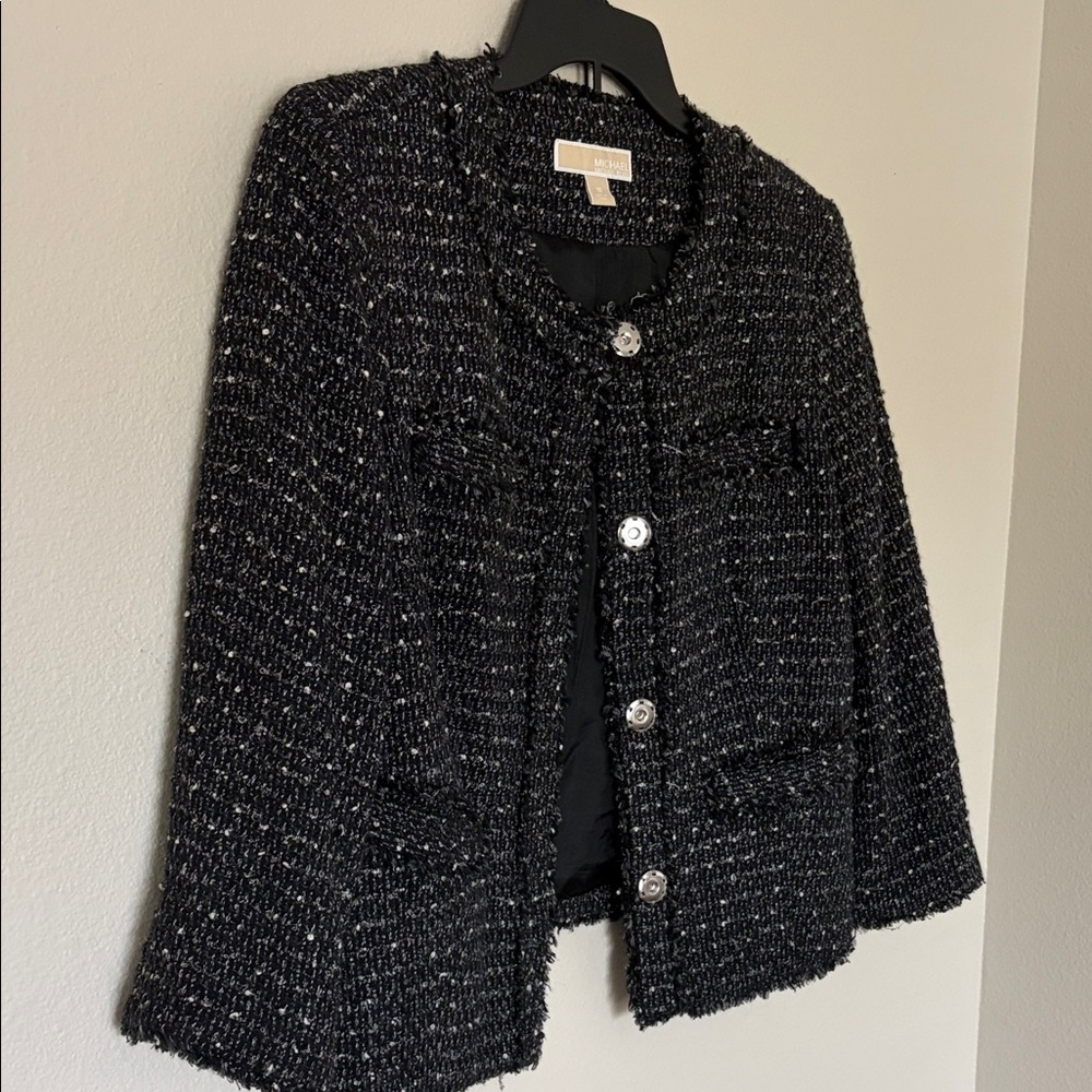 Michael Kors Black and White Tweed Blazer - Picture 11 of 14